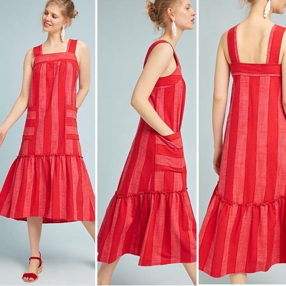 Anthropologie Maeve Tonal Stripe Dress sz XS